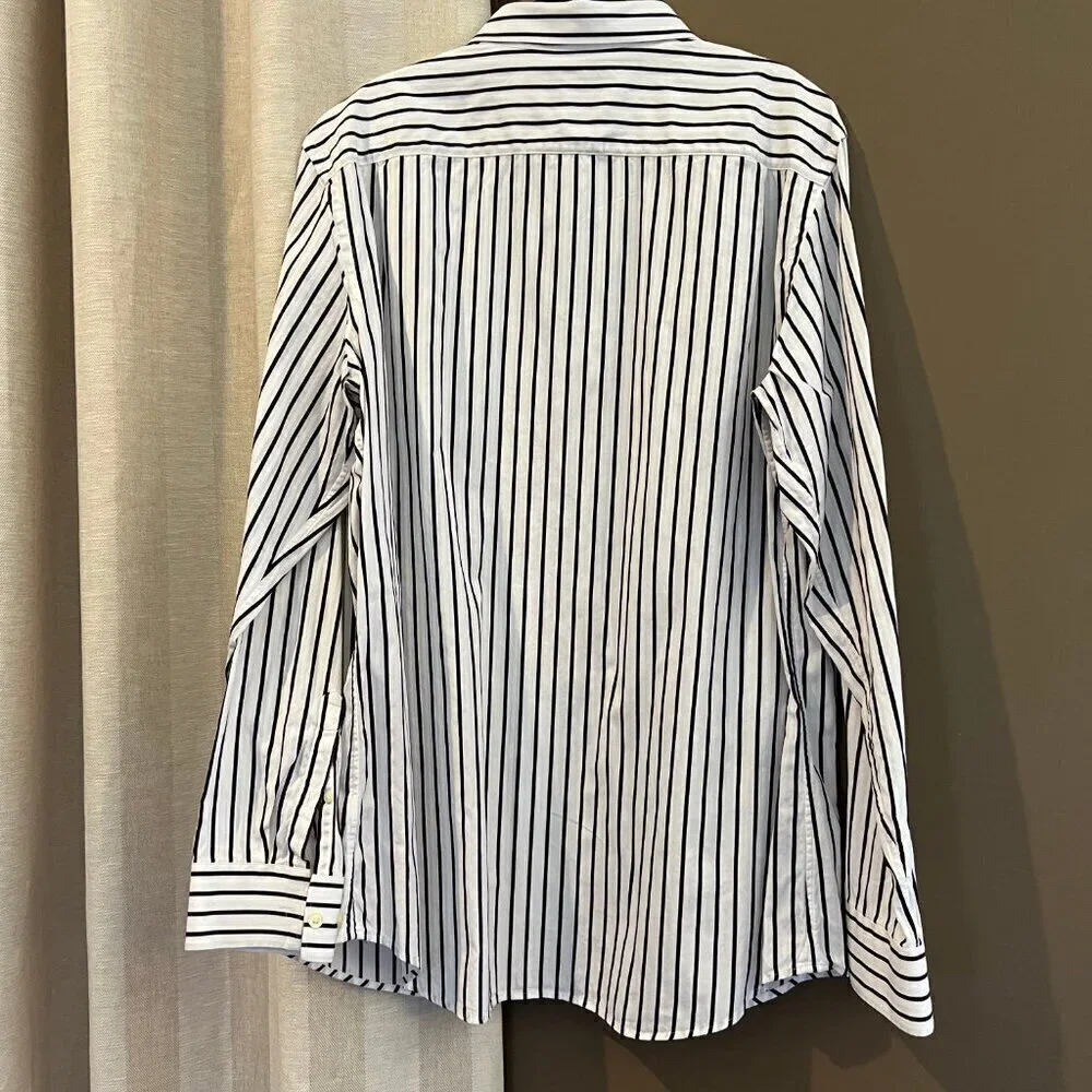 Men's Banana Republic Deep Purple/Plum striped Long Sleeve Button Down, Size XL